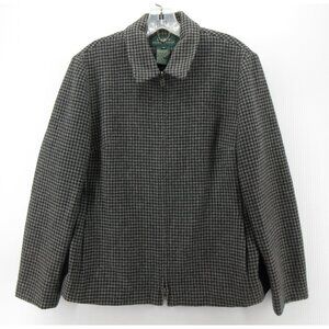 VGT Lauren Ralph Lauren Jacket 12 Lambs Wool Houndstooth Harrington